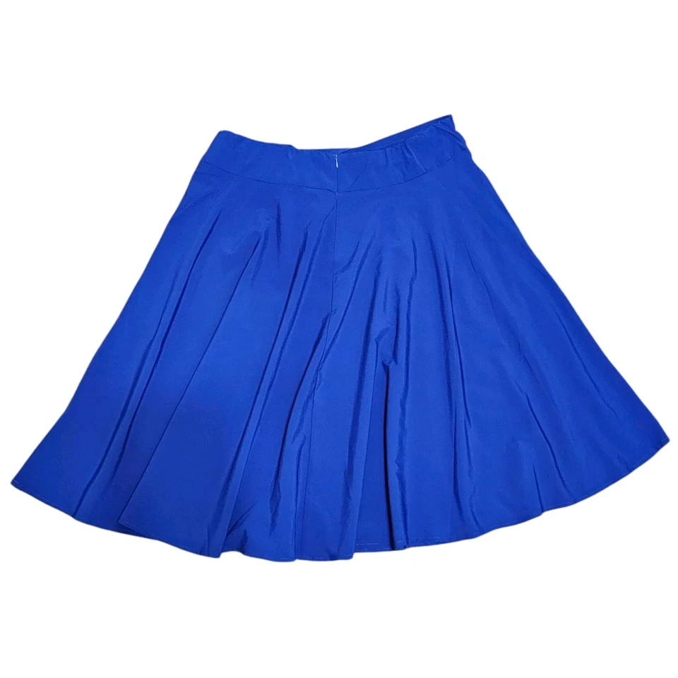 Falda midi Belle Poque para mujer azul real con lazo en la cintura y cremallera - talla 2XL Foto 4 de 4