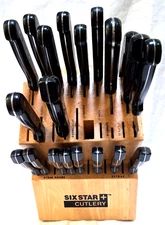Six Star 20 Piece Kitchen Knife Set with Wooden Block – Chef Knives Stainless St