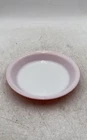 Pyrex Pink White Glass Round Shaped Oven Safe Mid Century Modern Pie Dish