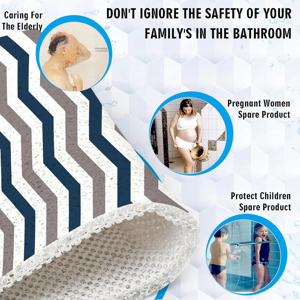 Non-Slip PVC Loofah Shower Mats - Quick Dry Bathroom Mats, No Suction Cups - Image 3 of 4
