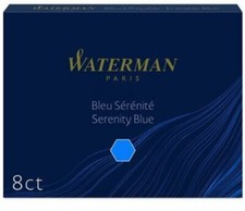 Waterman Serenity Blue Ink Cartridges  8 Long Cartridges S0110860 New In Box