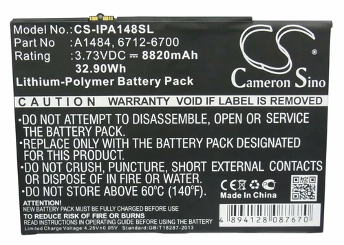 8820mAh Battery For Apple ME993LL/A,A2197,iPad Air 1st,1823,A1474,iPad 5,A1484