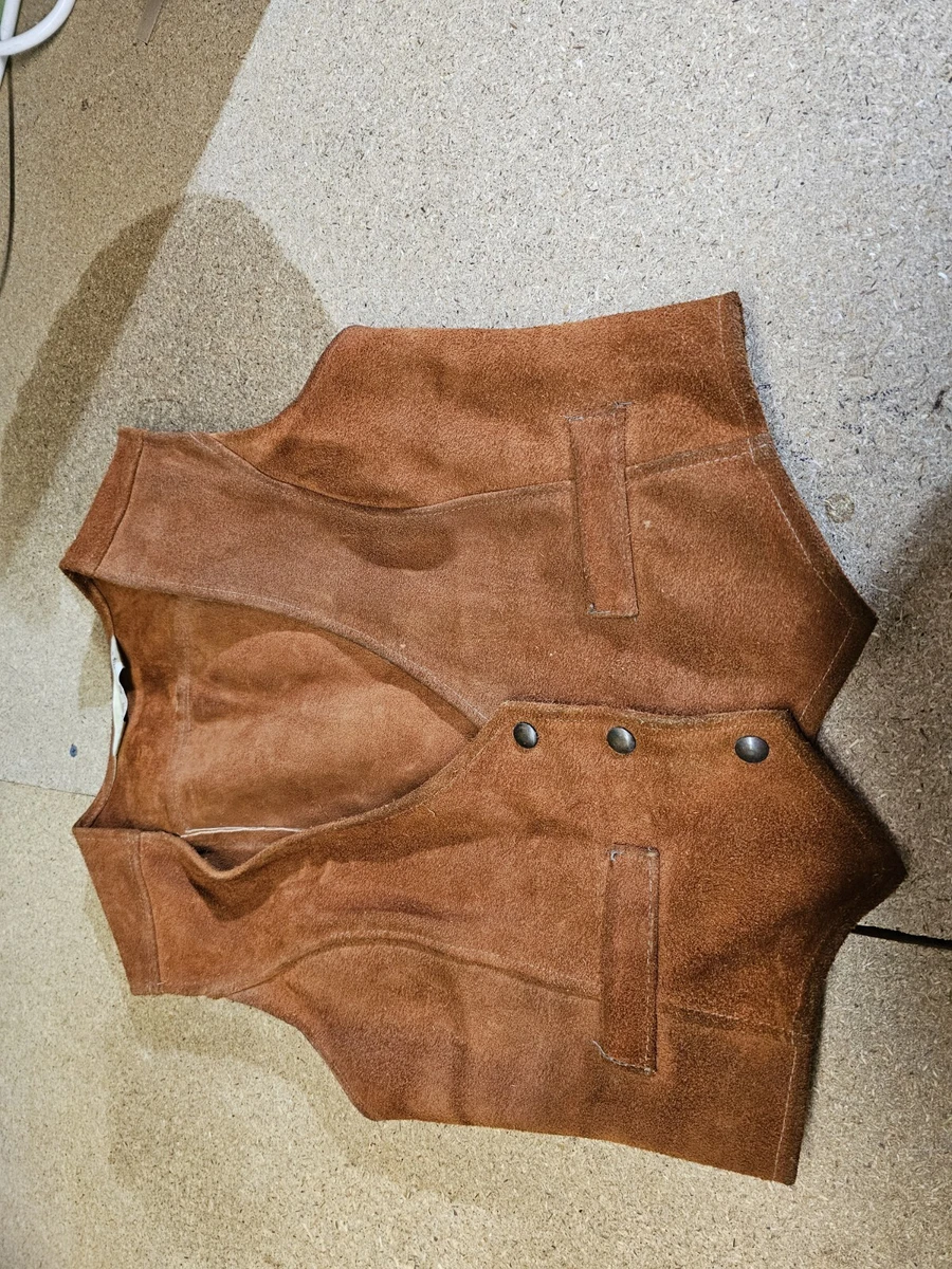 Leather suede shop vest