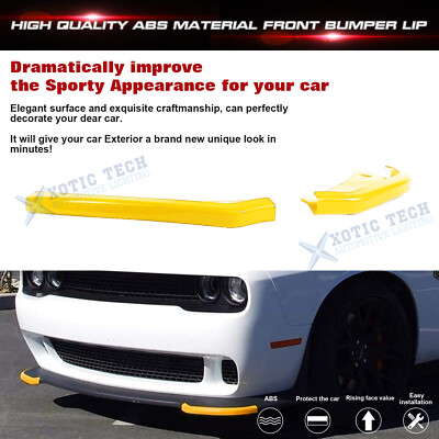 Yellow Front Bumper Splitter Corner Edge Kit For Challenger SRT Hellcat 15-24