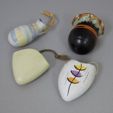 RARE 4 x Pottery Vase Wall Vase Bundle Rockabilly Era Mid Century 50s 60s