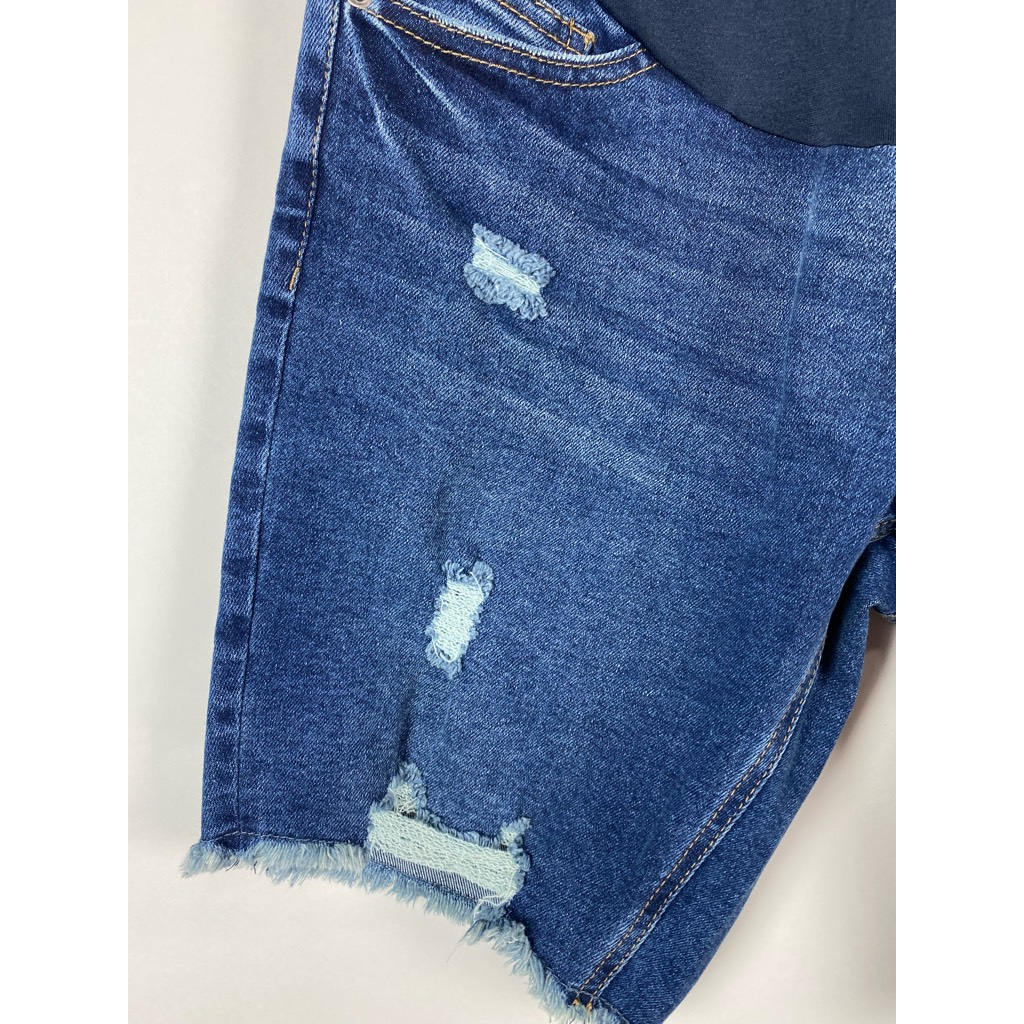 Time And Tru M Womens Bermuda Shorts Blue Distressed Stretch Denim