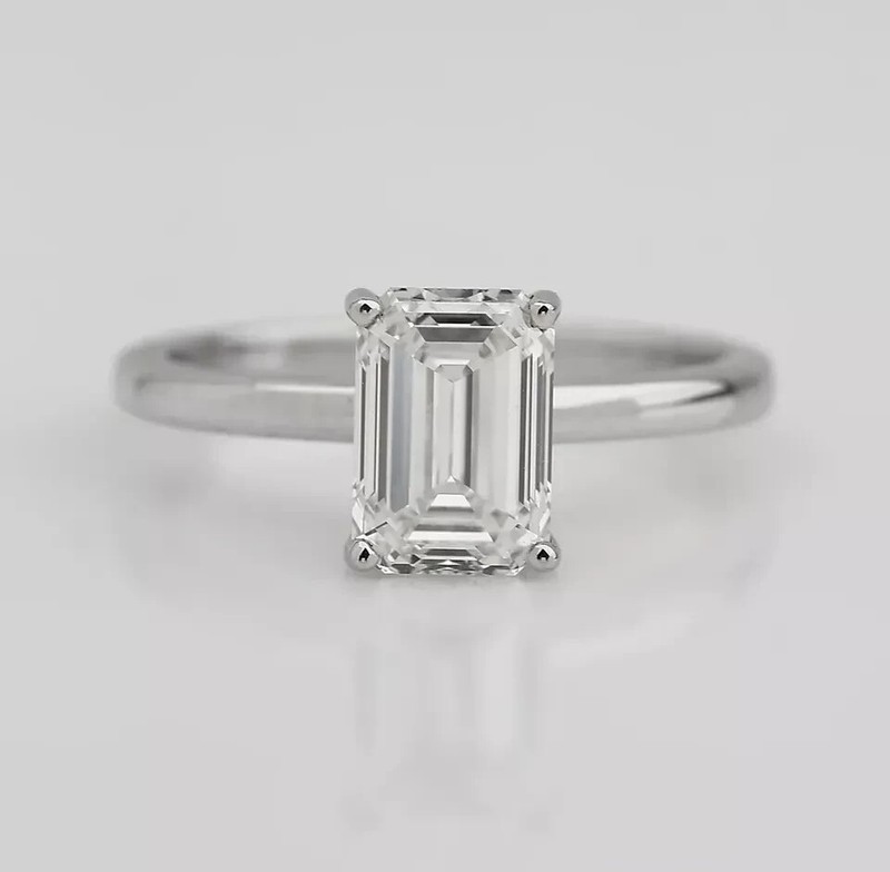 Women's Anniversary Ring 2 CT Emerald Lab Grown Diamond 14k White Gold EF/VVS2