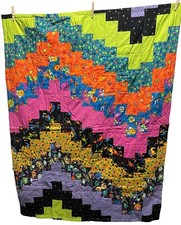 Baby Quilt Patchwork Blanket Crib Colorful Flying Saucers Galaxy Stars 51" x 78"