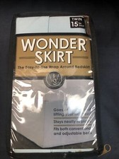 Wrap-Around Wonderskirt Twin Size Bed Skirt, 15" Drop, Light Blue