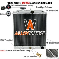 4 Row Core Aluminum Radiator For 1992-2000 Honda Civic Integra 1.4L/1.6L L4 4Cyl