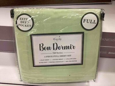Bon Dormir Full Size Sheet Set750 Thread Count Xtra Deep Pocket 4 PieceTea Green