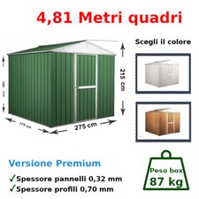 CASETTA DA GIARDINO RIMESSA ATTREZZI BOX IN LAMIERA DI ACCIAIO ZINCATA BARACCA