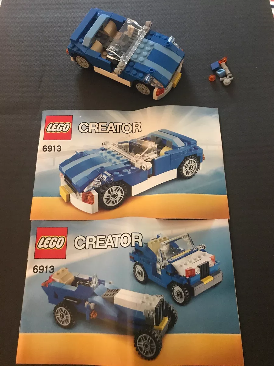 LEGO Creator 6913 Blue Roadster Complete With Instructions And Extra Pieces