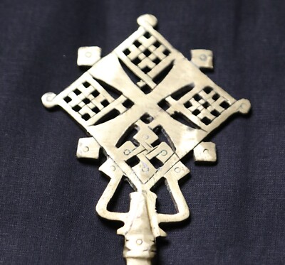 Ethiopian Orthodox Coptic Christian Golden Priests Blessing Cross, Home Decor
