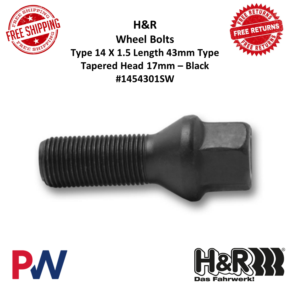 H&R Lug Bolts 14 X 1.5 / Length 60mm / Porsche Head 19mm