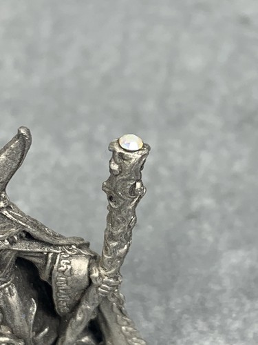Pewter Wizard with Rhinestone Staff Spoontiques PP708 Mythical Fantasy Medieval - Picture 7 of 12