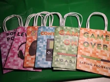 Computer Gaming Paper Game Over Party Favor Bags With Handles