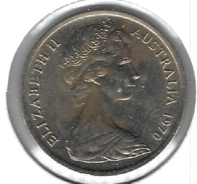 1970 AUSTRALIA A/Uncirculated Five Cent QEII & Echidna Coin!