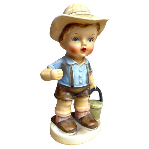 Arnart The Fishing Boy 3008H Figurine 5.5" No Pole Vintage Ceramic Decor - Picture 5 of 6