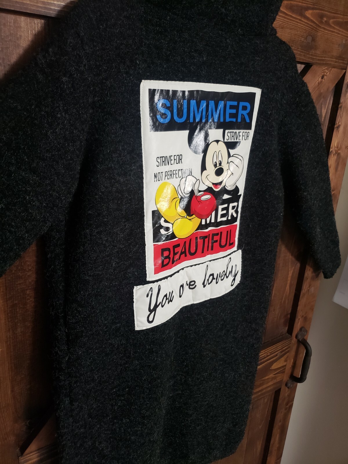 RARE Disney Mickey Mouse Wool Blend Long Jacket / Coat Women's Size M-L Custom image 9