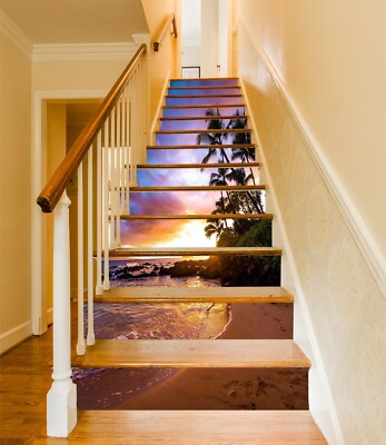 Décor Adhésif 3D Pour Marches D’escalier – Plage Et Bord De Mer (modèle 396NA)