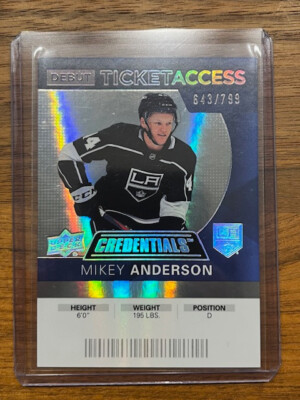 2020-21 Upper Deck Credentials DTA #91 Mikey Anderson - Los Angeles Kings /799