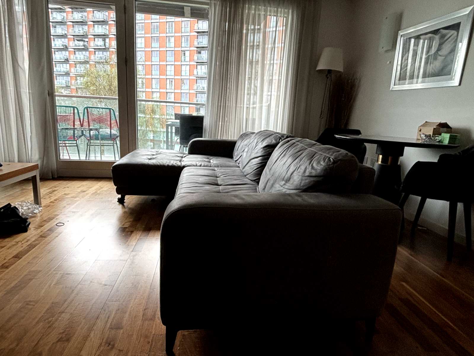 Leather Luciano Chaise Longue L Shaped Corner Sofa In Grey eBay