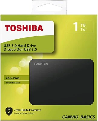 HARD DISK ESTERNO 2,5 USB 3.0 1TB - 2TB -4TB TOSHIBA CANVIO BASIC USB HDD PS4 PC