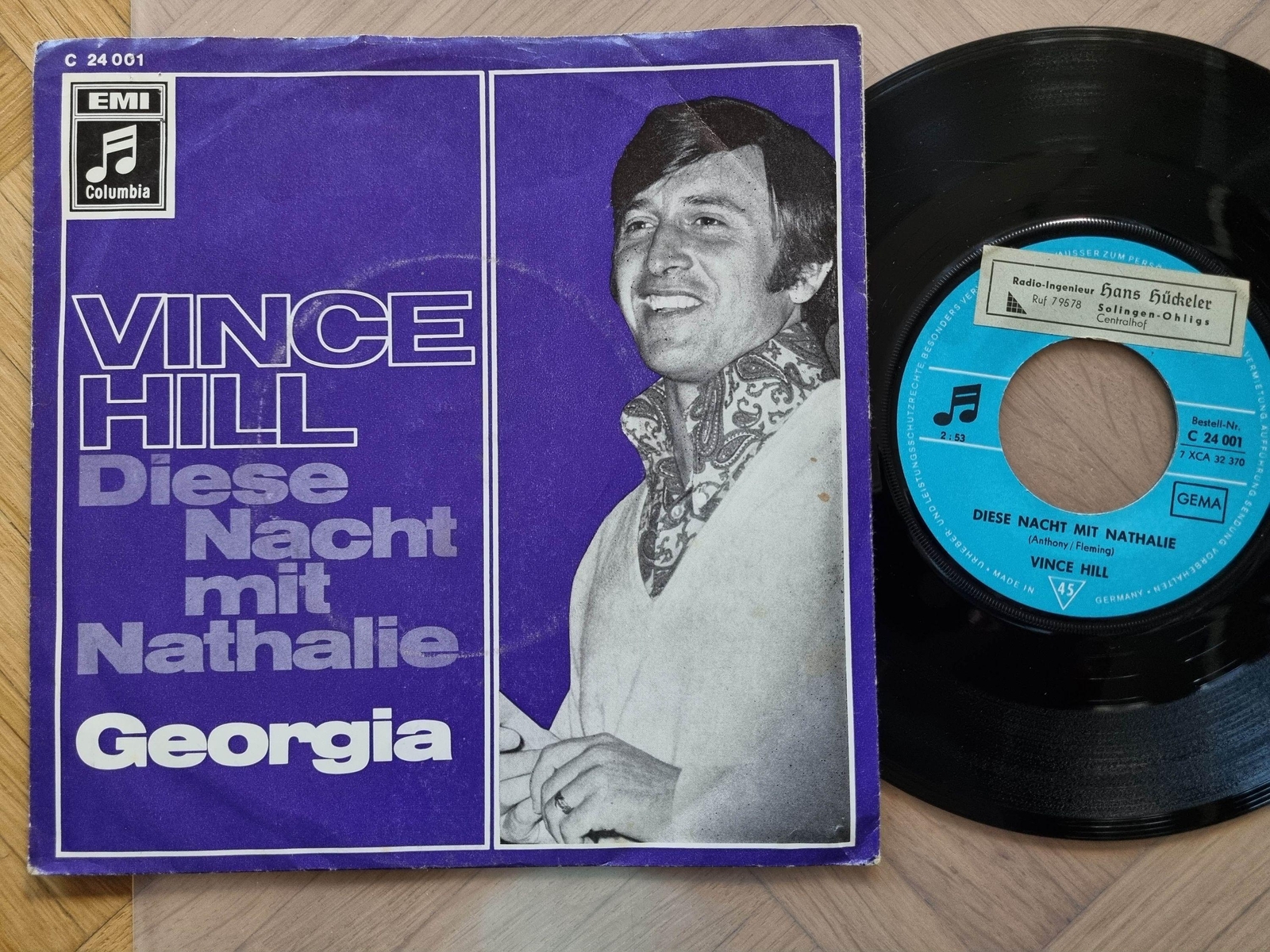 7"" Single Vince Hill - Diese Nacht mit Nathalie Vinyl Germany