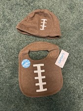 Football Superbowl Bib and Hat, Infant, NEW