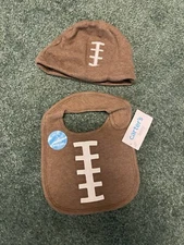 Football Superbowl Bib and Hat, Infant, NEW