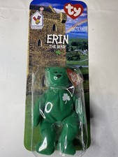 Erin The Bear - 1997 McDonalds Ty Beanie Baby w/ Rare Errors 1993 OakBrook 