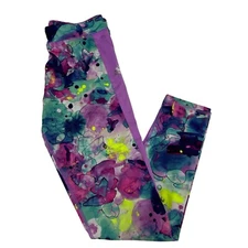 adidas Girls Athletic Pull-on Pants Sz Large (12/14) Geometric Print Stretch