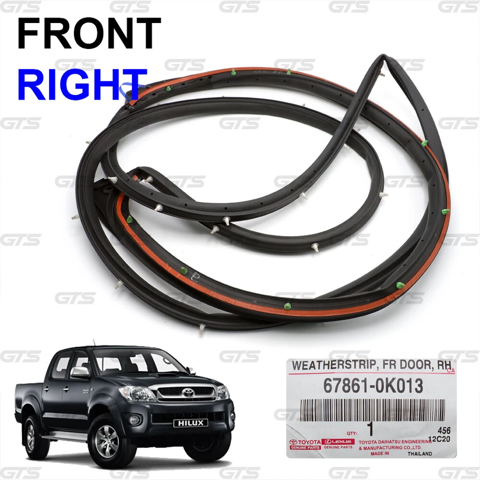 Front Rh Door Rubber Seal Weatherstrip Fits Toyota Vigo Champ 4 Doors 2005 2014 - Image 2 of 4