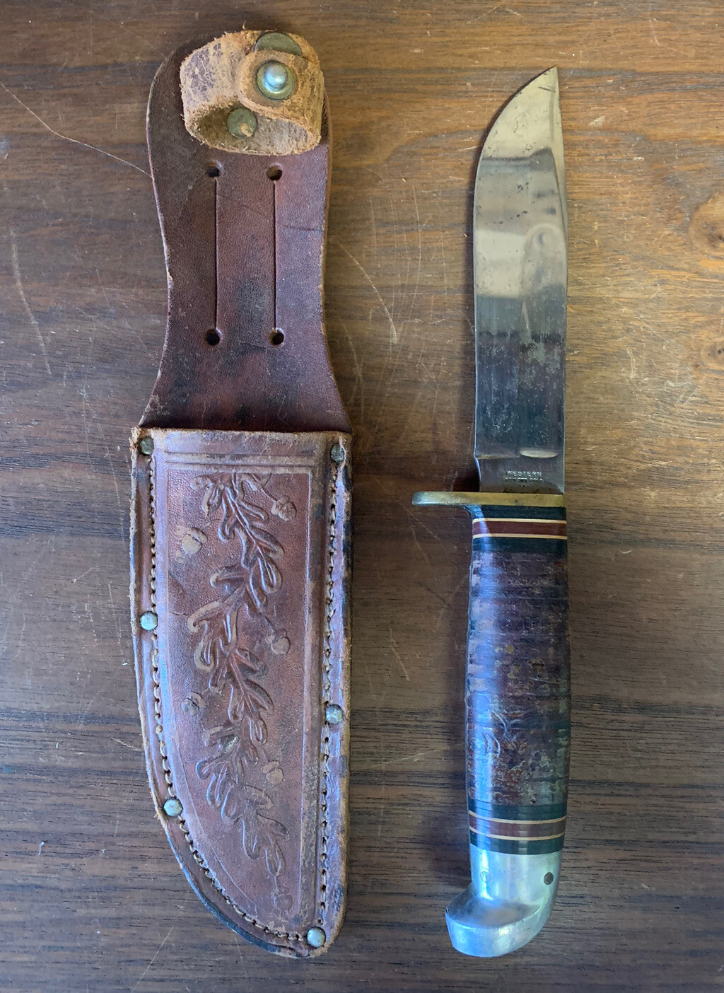 VINTAGE Western L465 Small Game Knife/Dagger with Custom Leather Belt