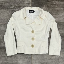 Vintage Dolce & Gabbana D&G Women’s Blazer Jacket Coat Cream Size 38 (XS) Button