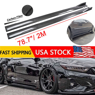 Carbon Fiber Side Skirt Rocker Panel Splitter Lip For Nissan Maxima 2000-2020 CT