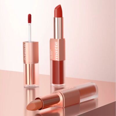 QUALITÄT O.TWO.O 2 in 1 matter wasserfester langlebiger Lippenstift und Lipgloss - UK