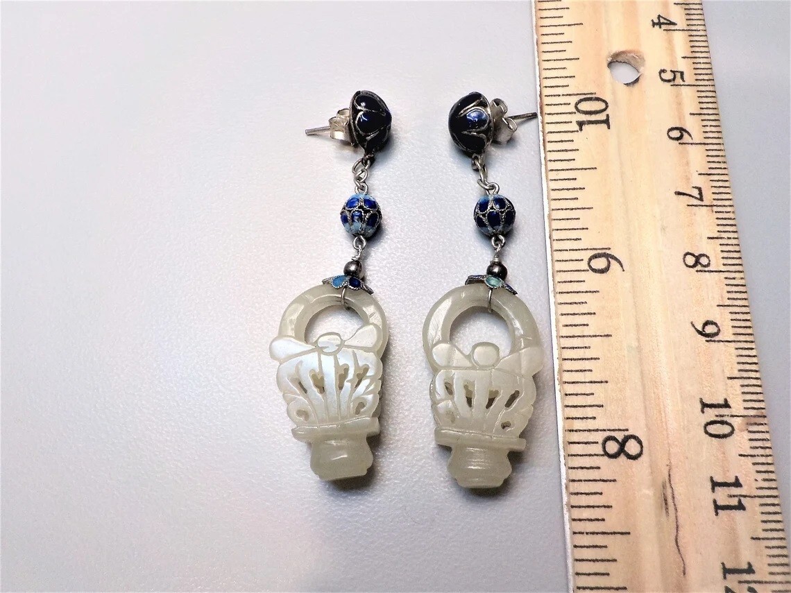 Chinese Mutton Fat Nephrite Jade Devil's Work Wed… - image 6