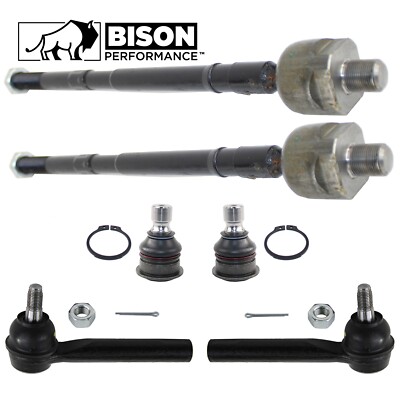 Bison Performance 6pc Front Tie Rod End Lower Ball Joint Kit For Quest 2004-2009
