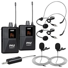 Pyle PDWMU211 Dual UHF Wireless Microphone System Portable Professional Cordless