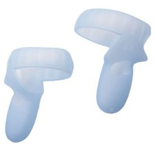 For Oculus Quest 2 Full Controller Protector Transparent Blue VR Gaming Headset