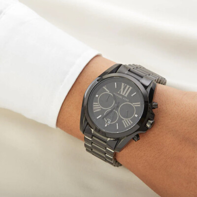MICHAEL KORS MK5550 ブラック腕時計 New Michael Kors MK5550 Bradshaw All Black Chronograph 42mm