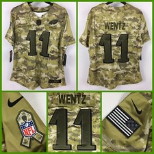 Women's Authentic CARSON WENTZ Philadelphia Eagles Camo Salute to Service Jersey