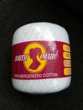 South Maid 100 Mercerized Cotton Crochet Knitting Thread Color D54 White 1600