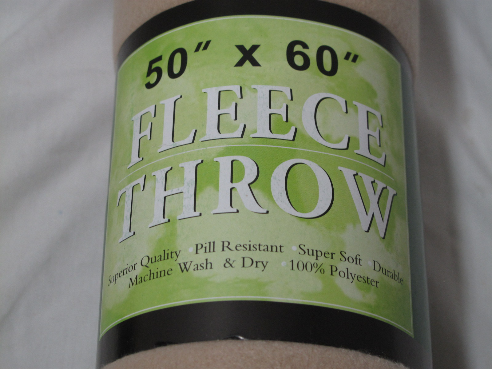 (2) NEW Lightweight Cream Fleece Throws Blankets approx size 50" x 60" 