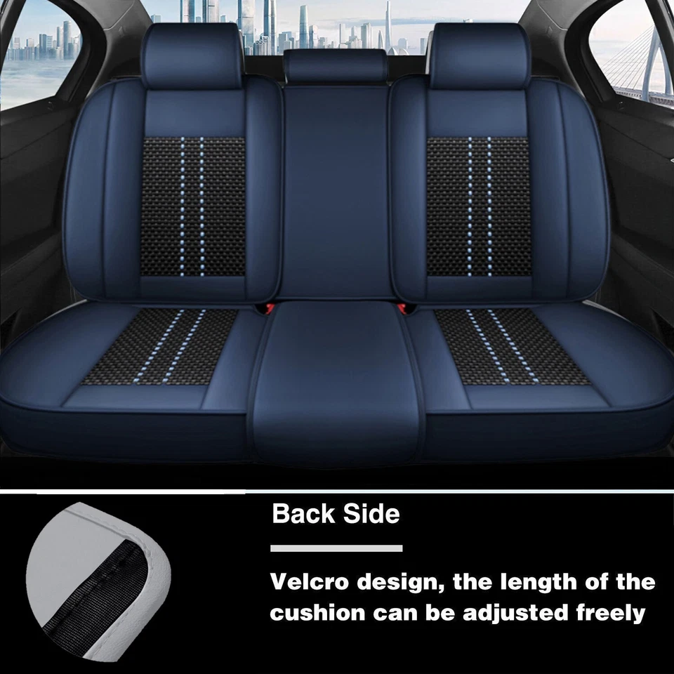 For Volkswagen Summer Cooling Ice Silk Car 5 Seat Cover Full Set Leather Cushion Foto 4 de 4