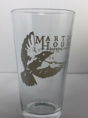 MARTIN HOUSE Brewing Company WHITE BIRD Logo Beer Shaker Pint Glass Ft Worth TX