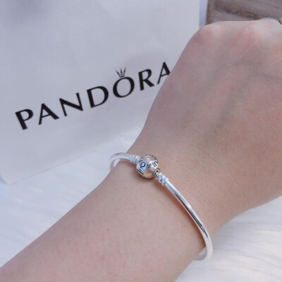 Authentic PANDORA S925 Ale Bangle Bracelet Sterling Silver Authentic PANDORA S925 Ale Bangle Bracelet Sterling Silver