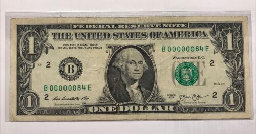 RARE TWO DIGITS LOW SERIAL # 00000084E - Picture 1 of 2